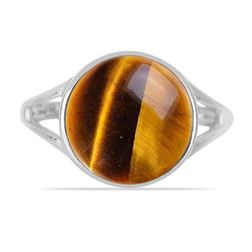 BUY REAL TIGER EYE GEMSTONE BIG STONE RING IN 925 SILVER